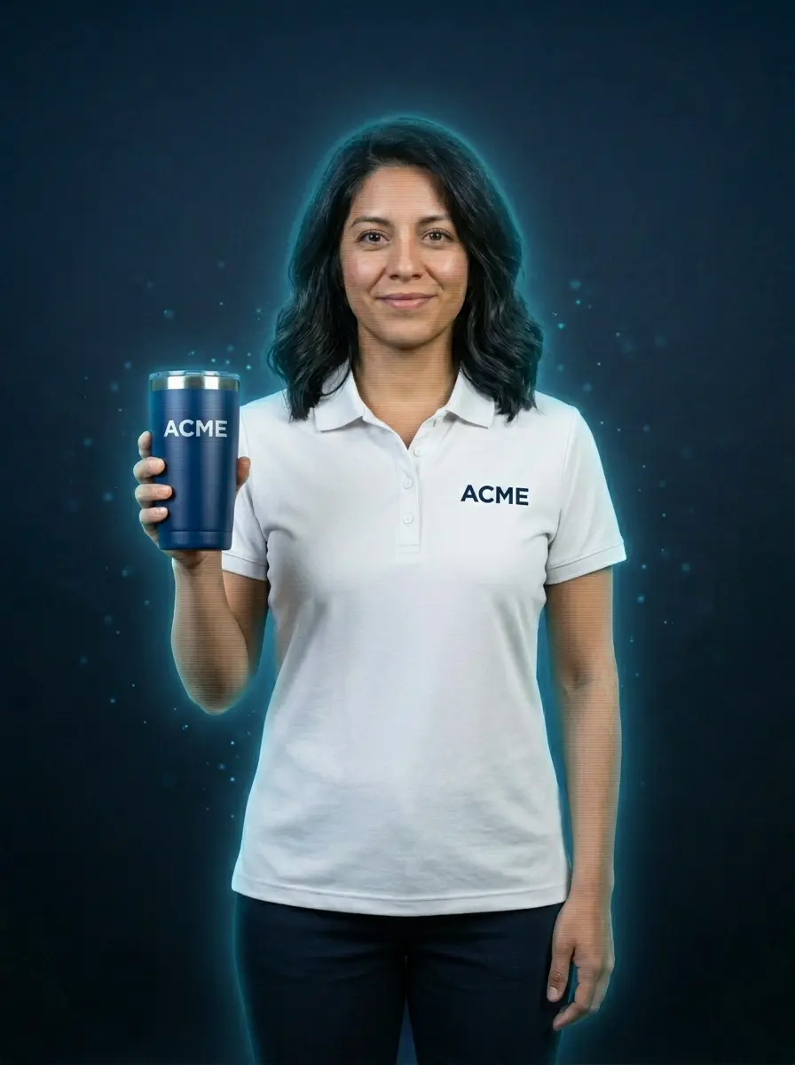 AI-generated branded avatar of a team member, created without a camera