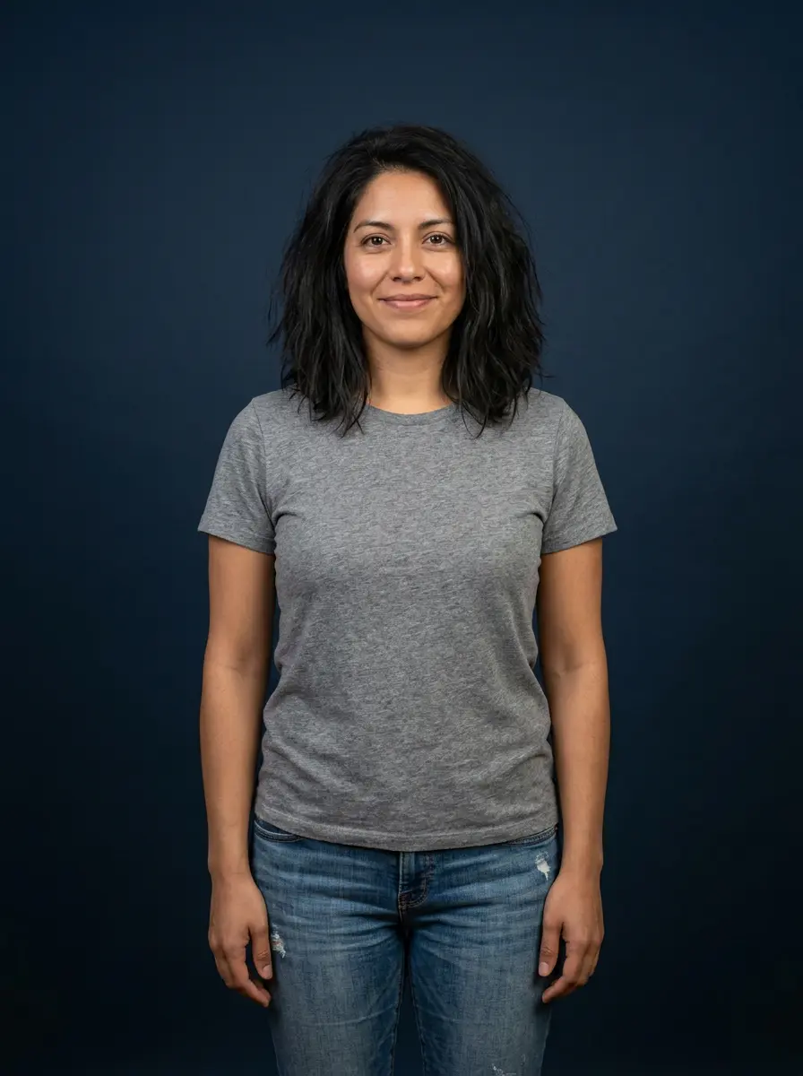 A real person before their AI avatar is created